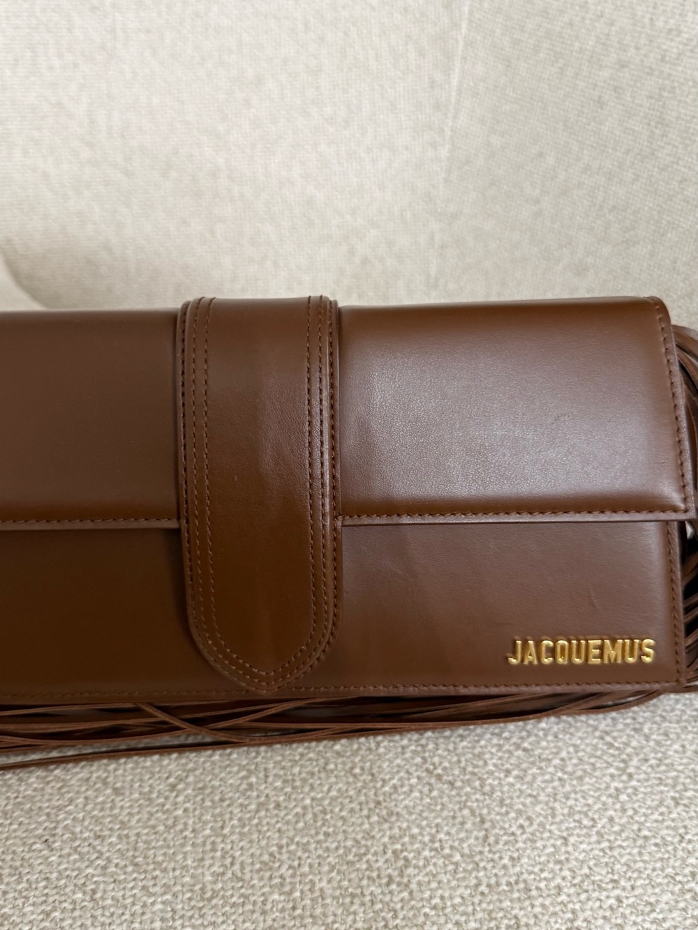 Jacquemus Chocolate Brown Leather Fringe Clutch - Picture 2 of 10